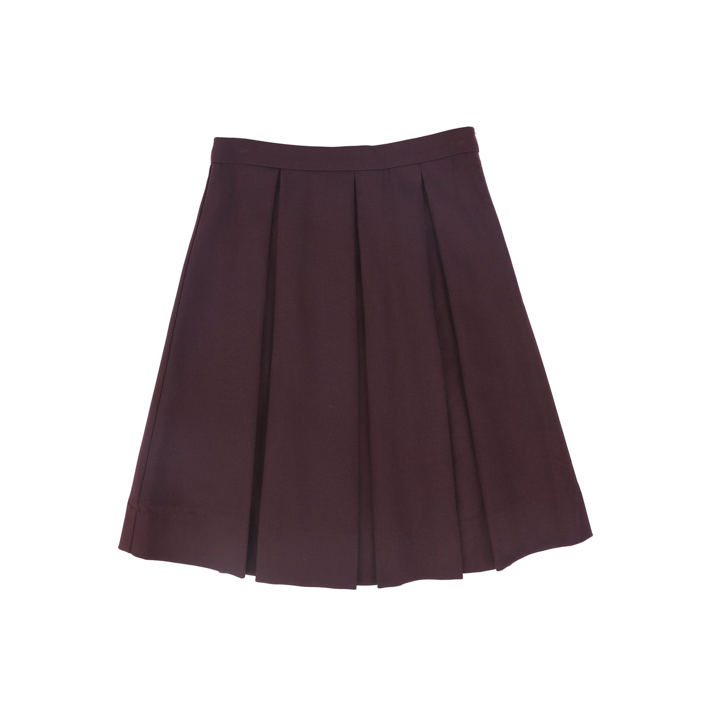 BAMBOO BURGUNDY PLEAT WOOL SKIRT