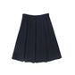 BAMBOO NAVY PLEAT WOOL SKIRT