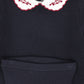 BACE COLLECTION NAVY TEXTURED EMBROIDERED COLLAR SWEATER SET