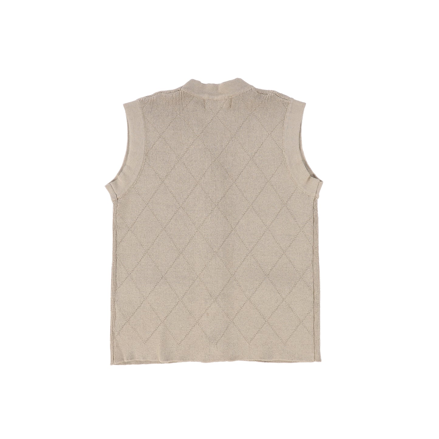 LE BOURDON CAMEL QUILTED KNIT VEST