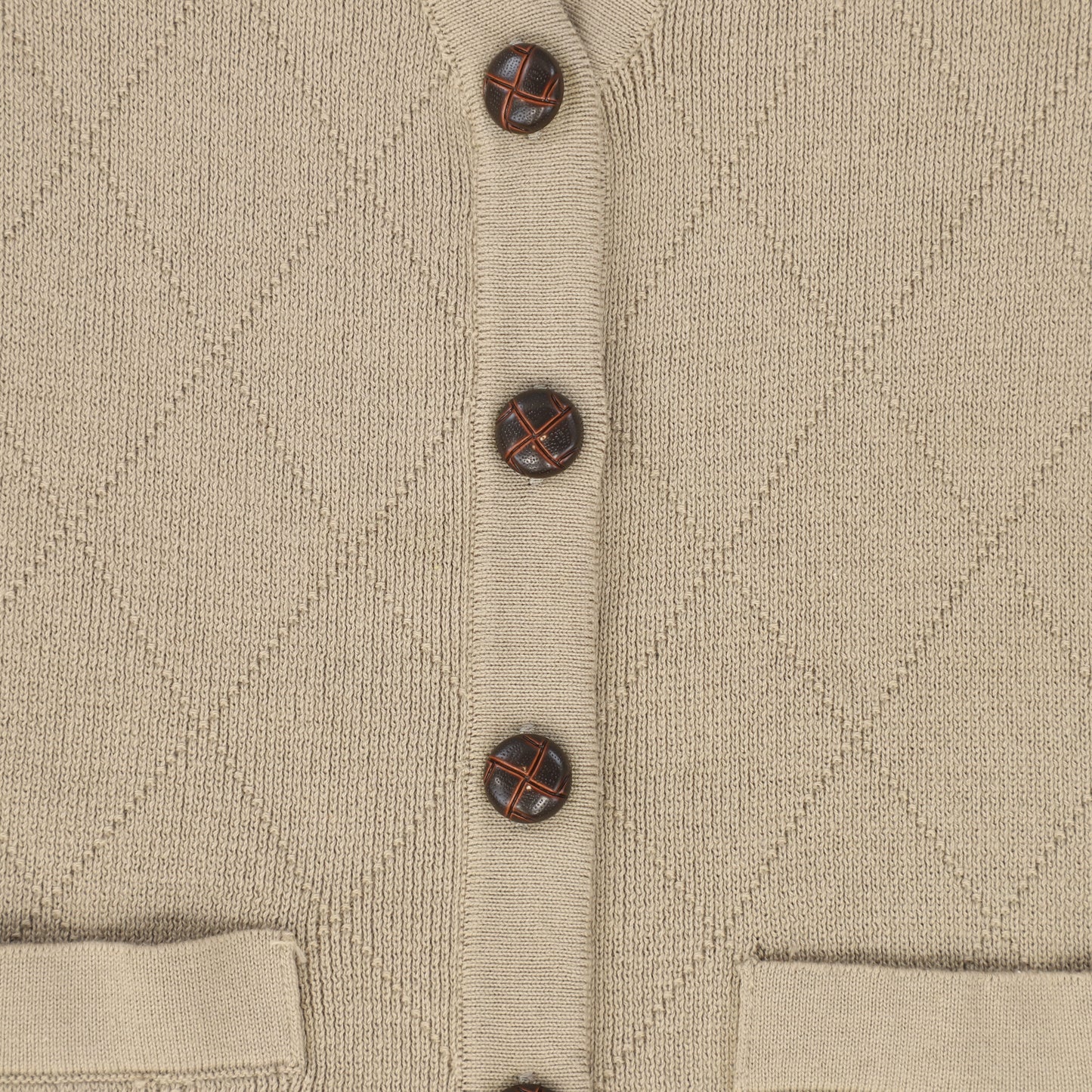 LE BOURDON CAMEL QUILTED KNIT VEST