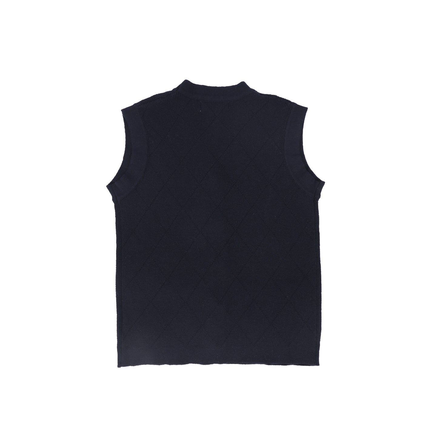 LE BOURDON NAVY QUILTED KNIT VEST