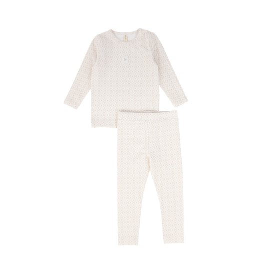 BEBE JOLEE PINK FLORAL LATTICE PAJAMAS