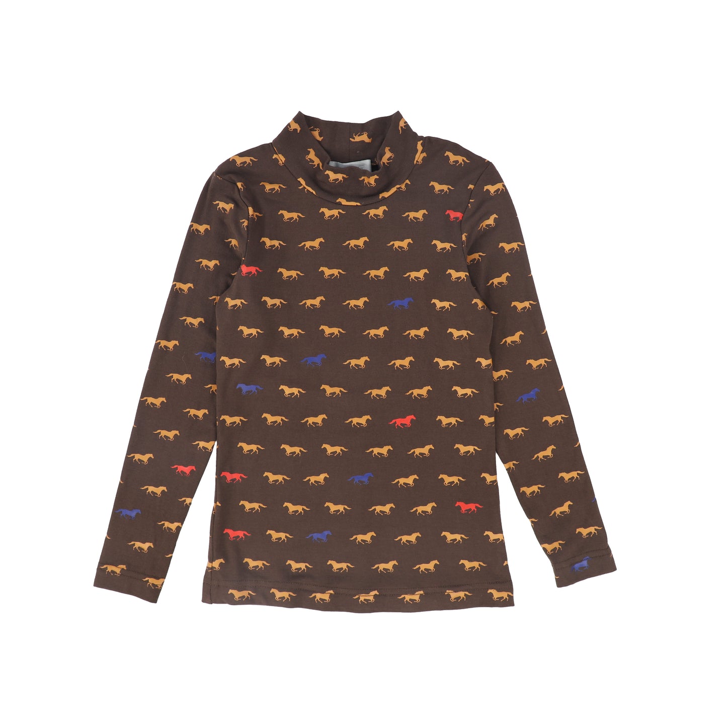 BACE COLLECTION BROWN HORSE PRINT TURTLENECK
