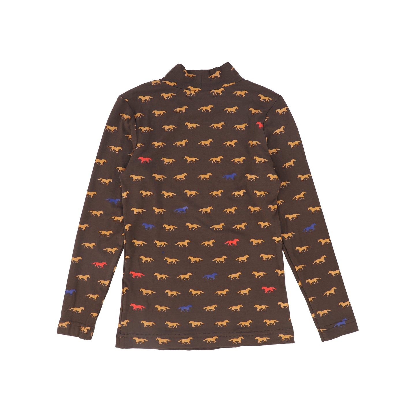 BACE COLLECTION BROWN HORSE PRINT TURTLENECK
