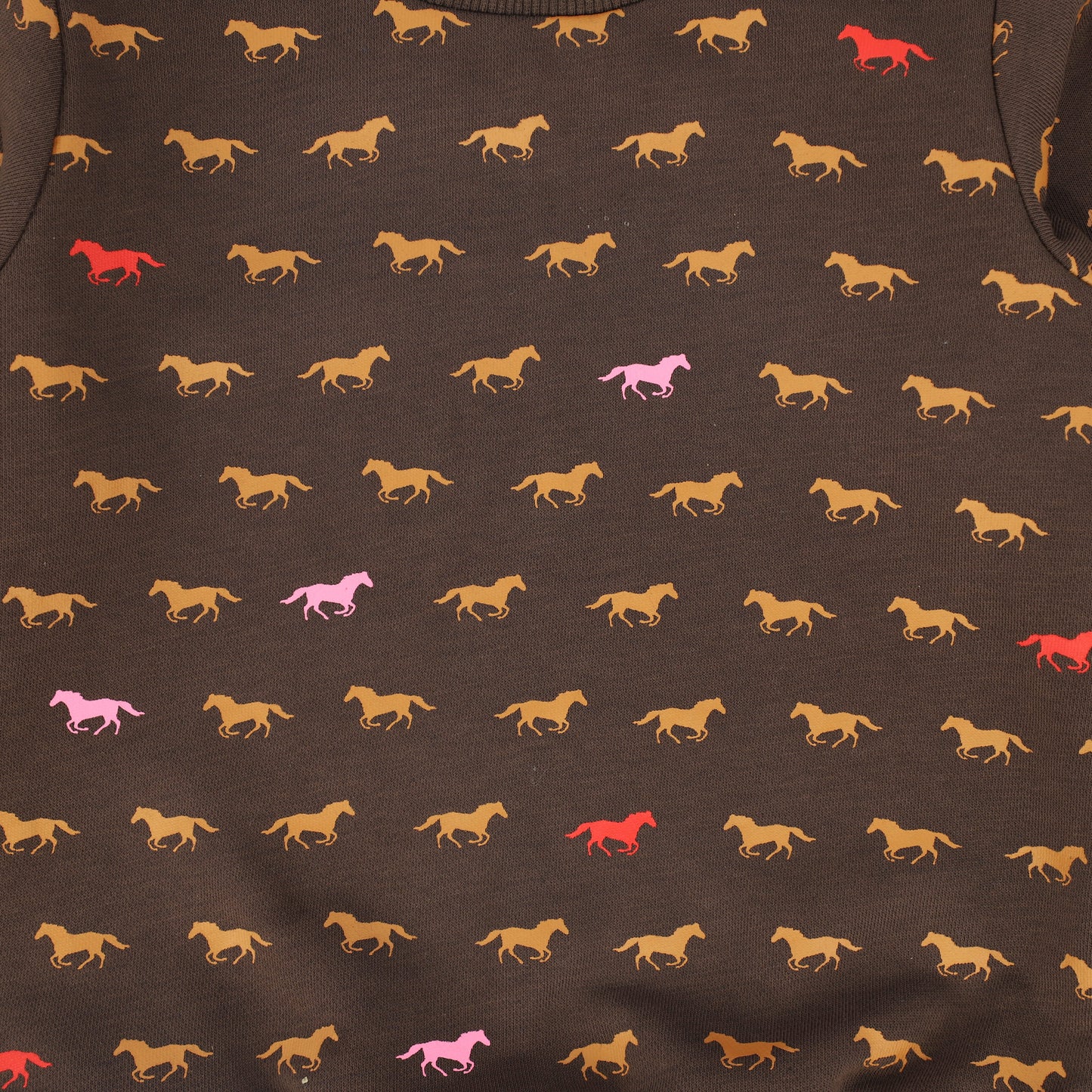 BACE COLLECTION BROWN/PINK HORSE PRINT SWEATSHIRT SET