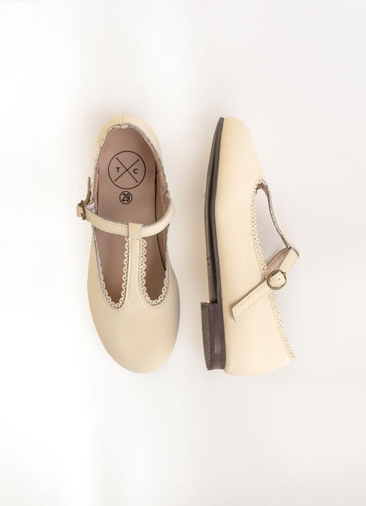 TANNERY & CO IVORY T-STRAP SHOE