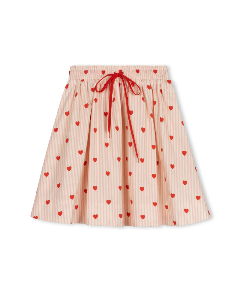 PHIL AND PHOEBE STRIPE HEART PRINTED SKIRT