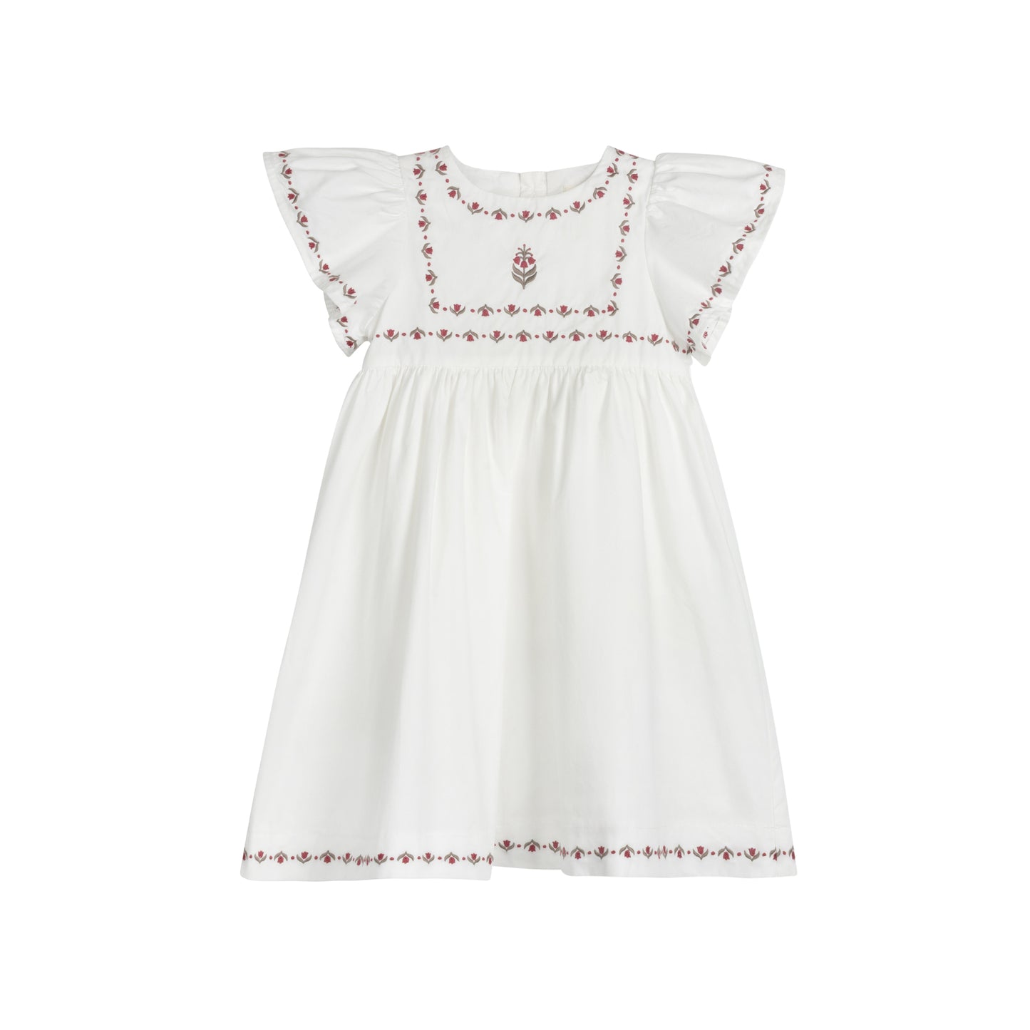 LOOMS IVORY EMBROIDERED TRIM DRESS [FINAL SALE]