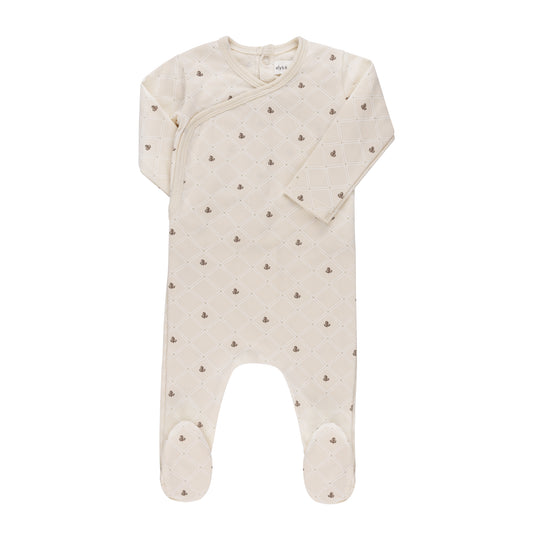 ELY'S & CO IVORY LEAF PRINT  FOOTIE