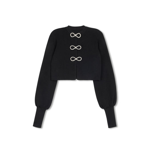 VELVETTE LABEL BLACK BOW SWEATER