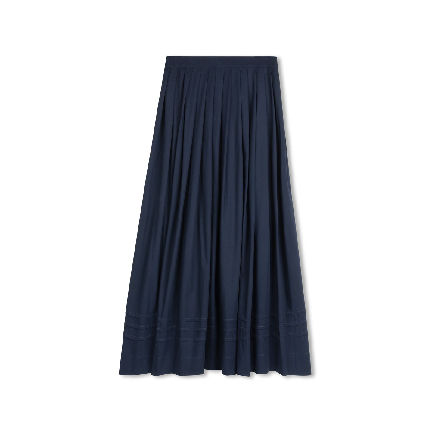 DAINTTI COLLECTION NAVY PLEATED MIDI SKIRT