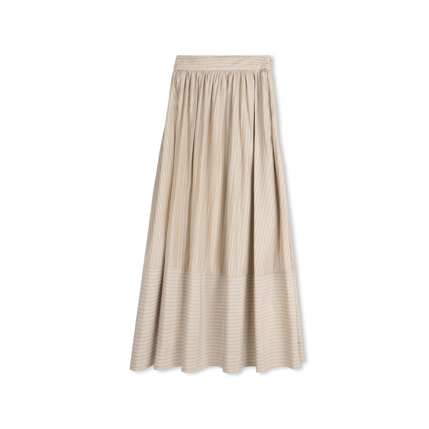 DAINTTI COLLECTION TAN STRIPE MIDI SKIRT [FINAL SALE]