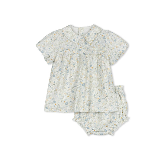 VELVETTE LABEL PALE GREEN FLORAL PLEAT SET