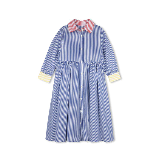 VELVETTE LABEL COLOR BLOCK STRIPE DRESS