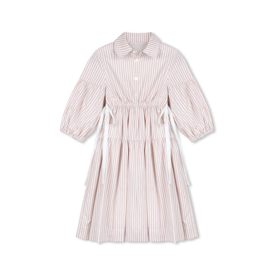 VELVETTE LABEL PINK STRIPE WAISTED DRESS