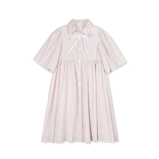 VELVETTE LABEL PINK STRIPE HIGH WAIST DRESS