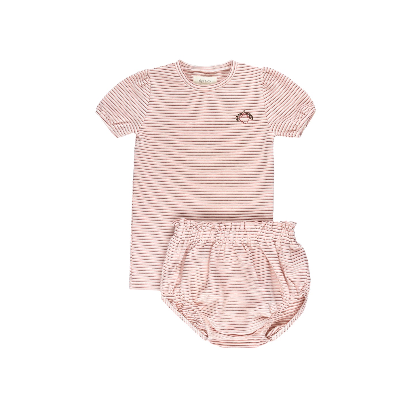 ELY'S & CO PINK STRIPED BLOOMER SET