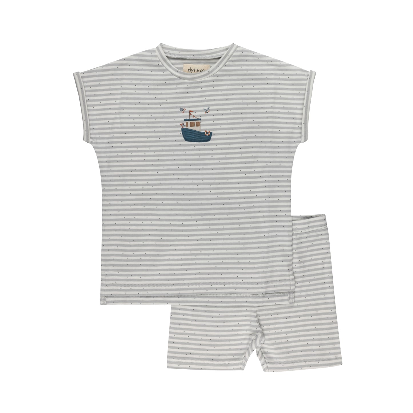 ELYS & CO BLUE NAUTICAL STRIPE SHORTS SET