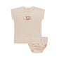 ELYS & CO IVORY/PINK FLORAL STRIPE BLOOMER SET