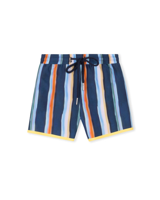 CABANA MULTI BRUSHED STRIPE SWIM TRUNKS