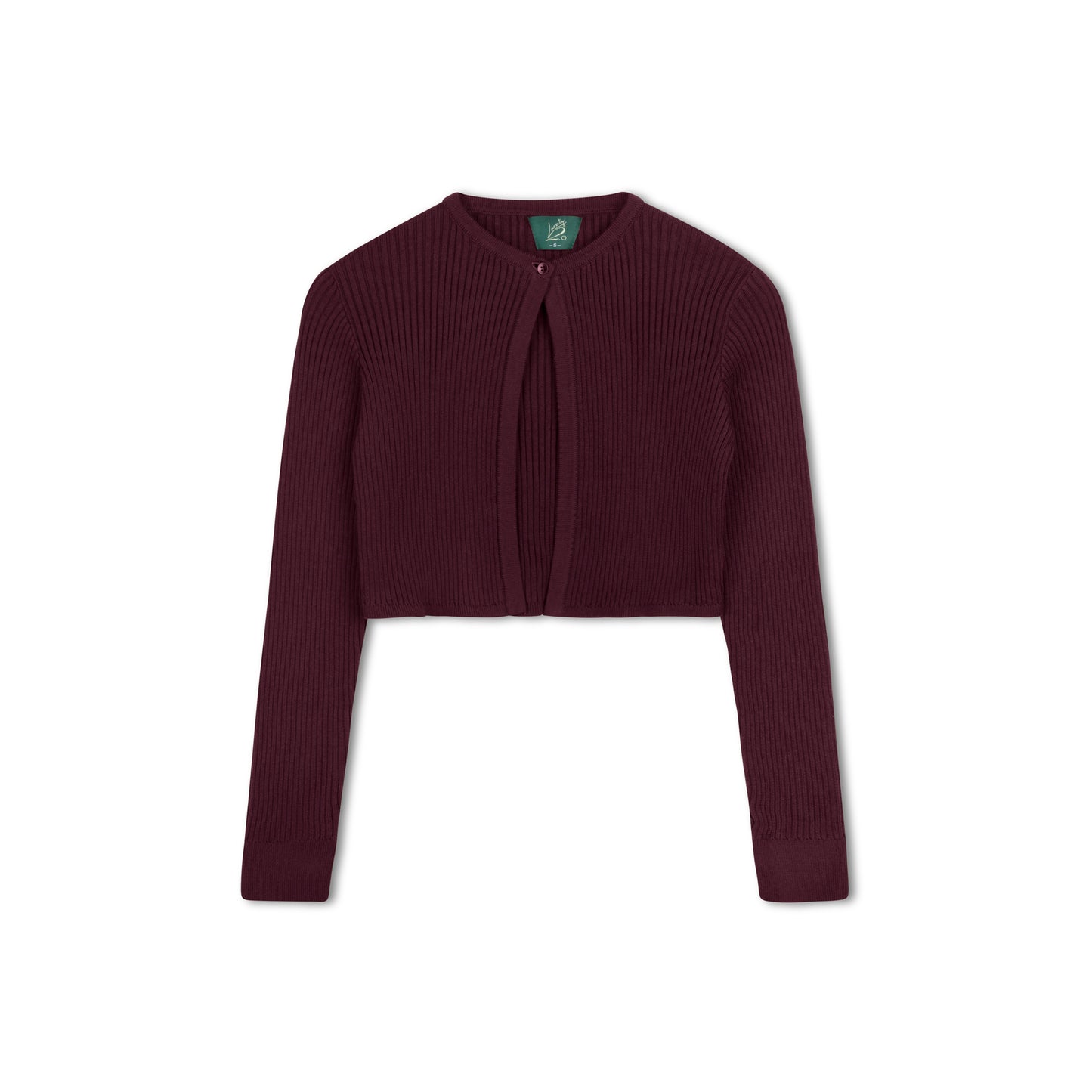 VARSITY 2.0 BURGUNDY RIB KNIT CARDIGAN