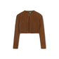VARSITY 2.0 BROWN RIB KNIT CARDIGAN