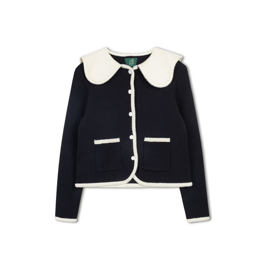 VARSITY 2.0 NAVY KNIT JACKET