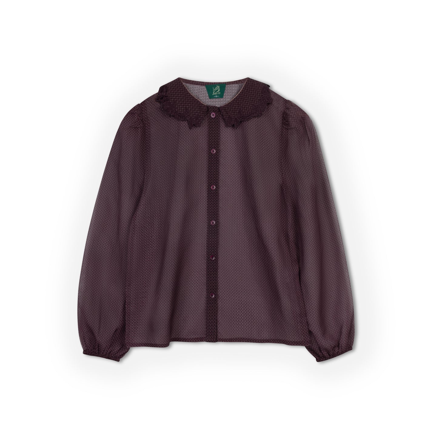 VARSITY 2.0 BURGUNDY GAUZE CHECK BLOUSE