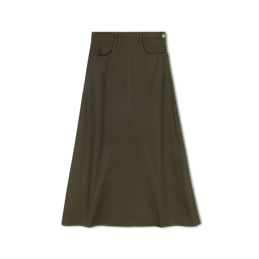 VARSITY 2.0 HUNTER DENIM A-LINE SKIRT