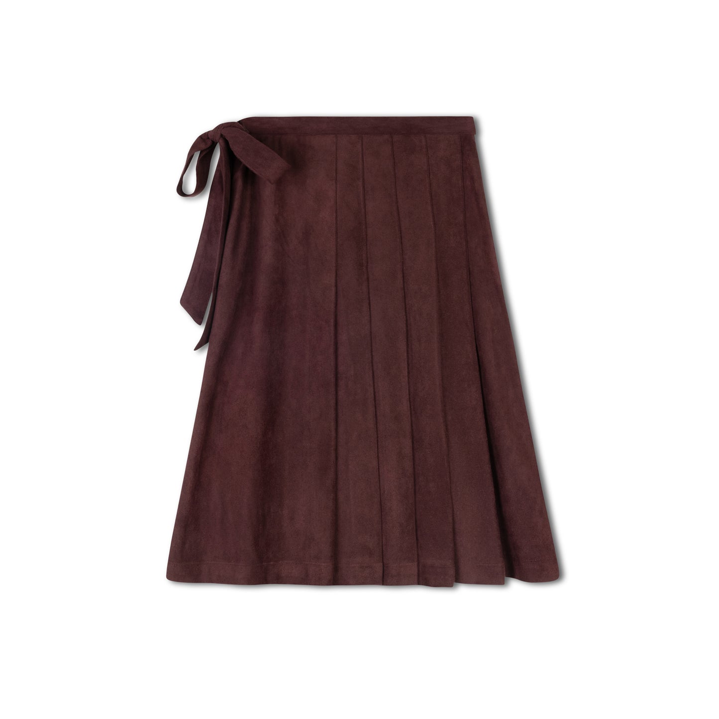 VARSITY 2.0 BURGUNDY SUEDE WRAP SKIRT