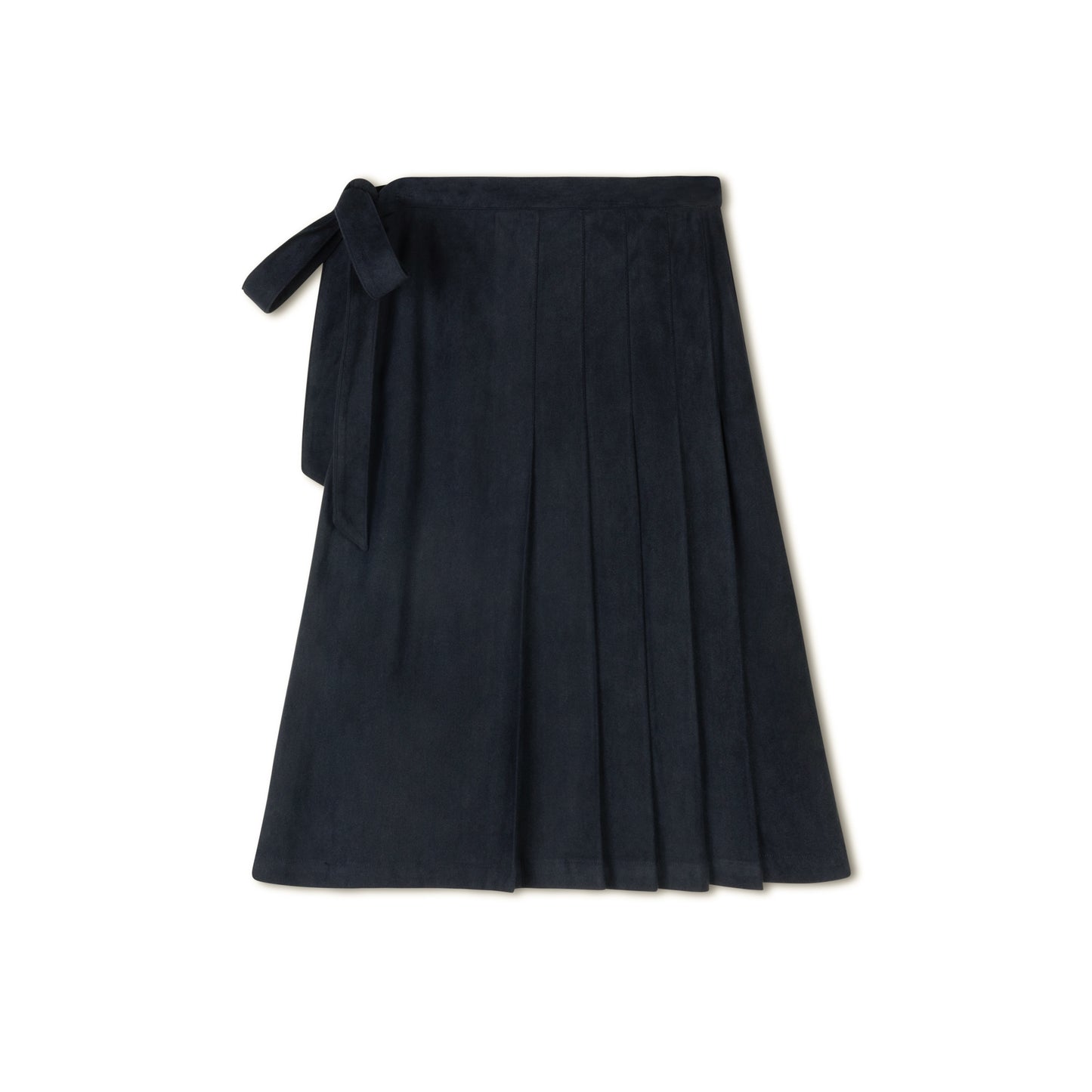 VARSITY 2.0 NAVY SUEDE WRAP SKIRT