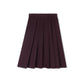 VARSITY 2.0 BURGUNDY DENIM PLEAT SKIRT