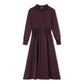 VARSITY 2.0 BURGUNDY SWEATSHIRT DRESS