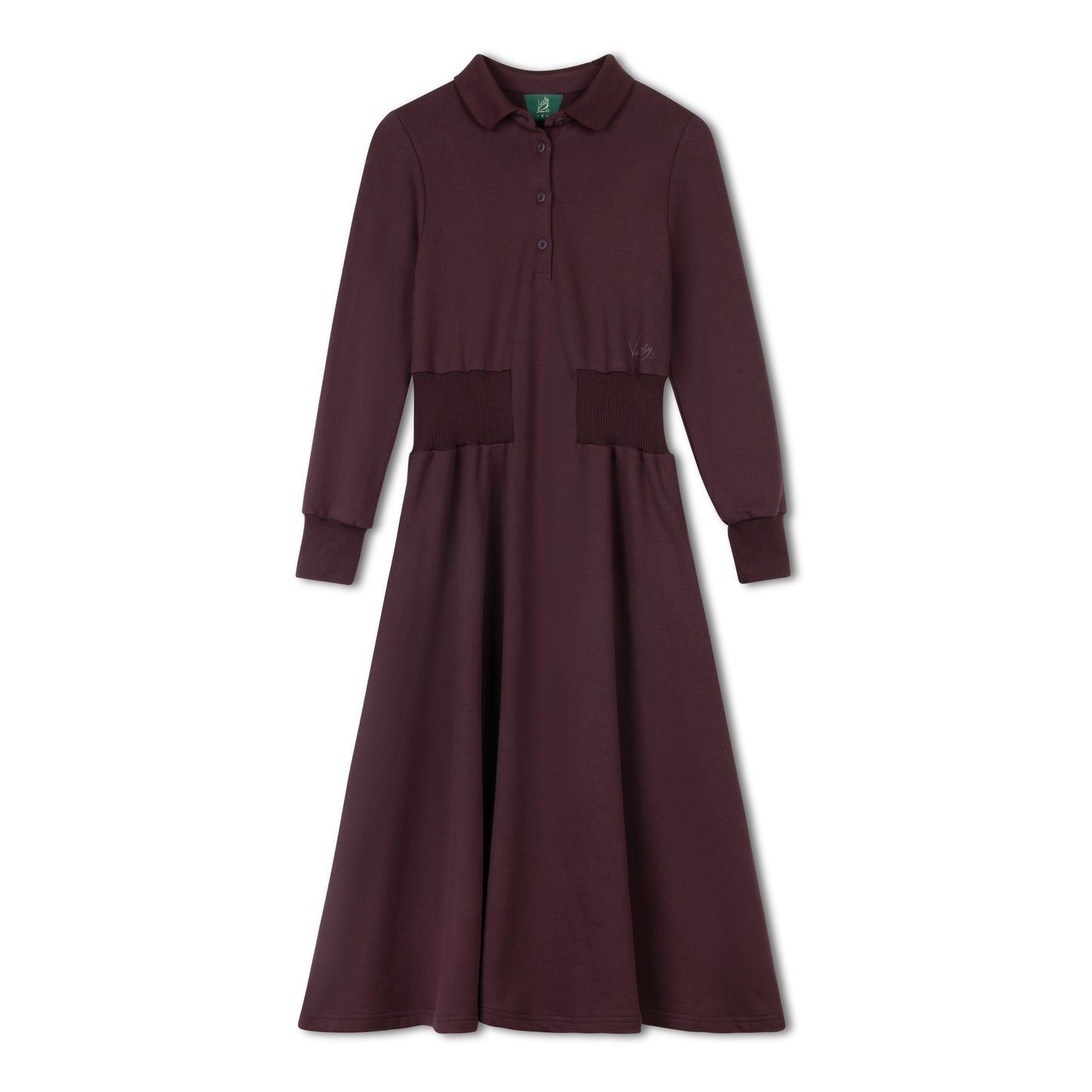 VARSITY 2.0 BURGUNDY SWEATSHIRT DRESS
