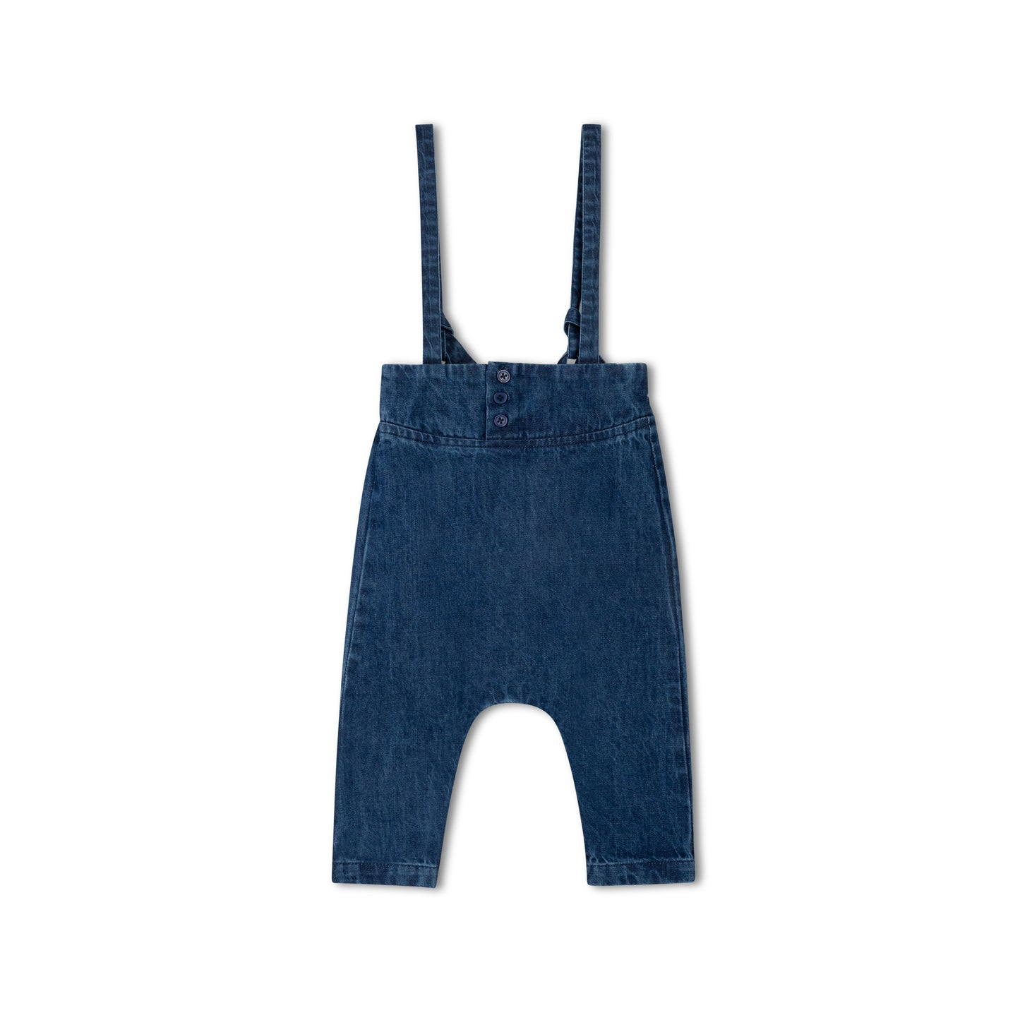 PEACH KIDS BLUE DENIM BUTTON OVERALLS
