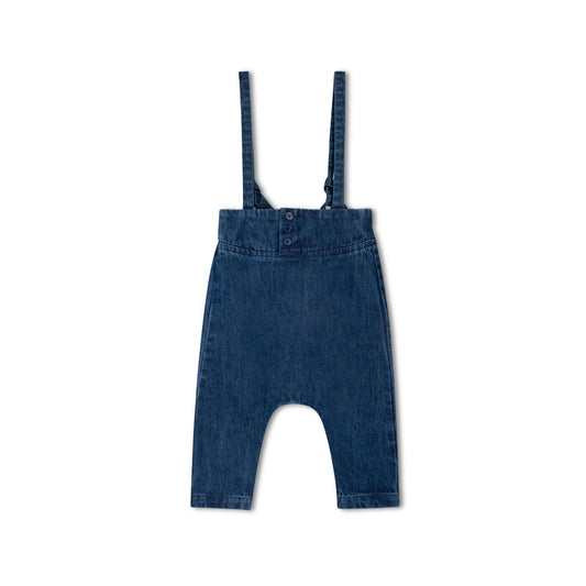 PEACH KIDS BLUE DENIM BUTTON OVERALLS