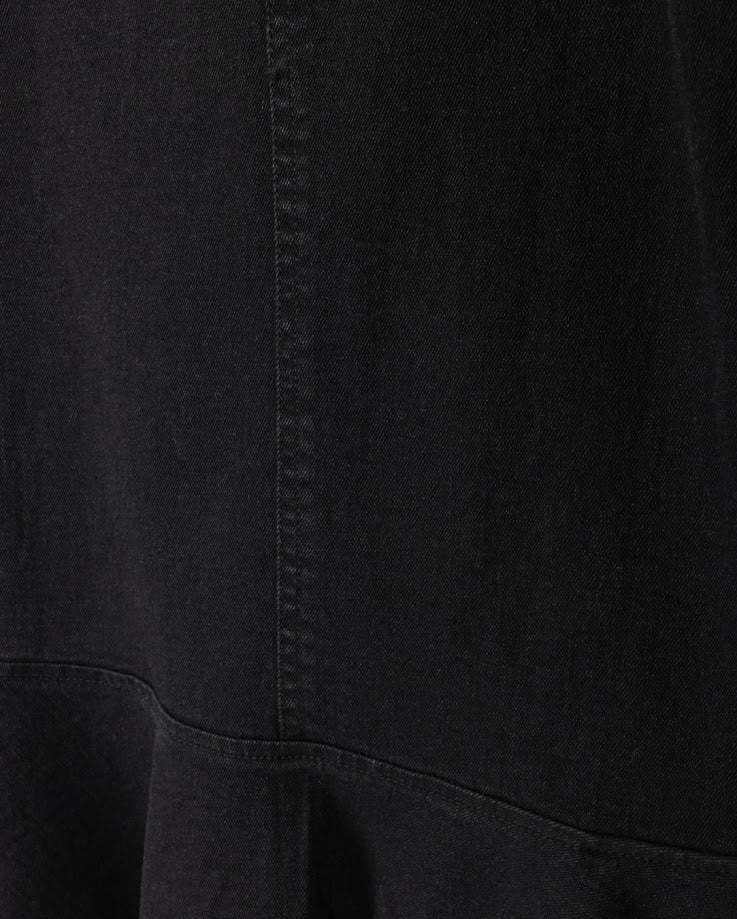 PHIL AND PHOEBE BLACK DENIM RUFFLE HEM SKIRT