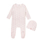 LAMOUR LOU PINK CHECKED CHERRY FOOTIE + BEANIE