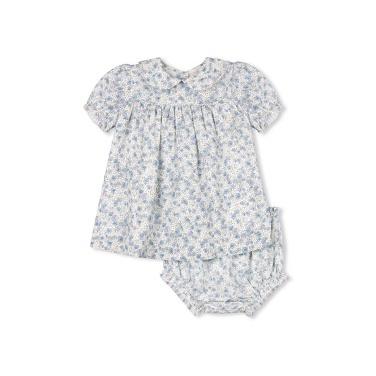 VELVETTE LABEL BLUE FLORAL COLLAR BLOOMER SET