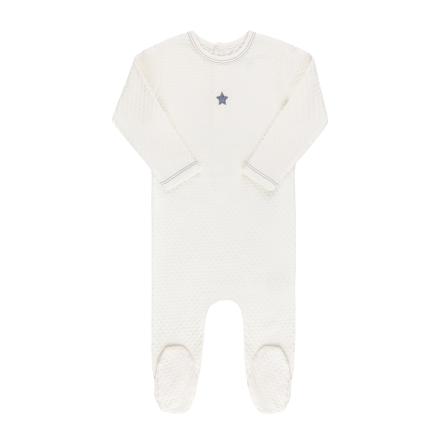 ELY'S & CO. IVORY EMBROIDERED STAR FOOTIE