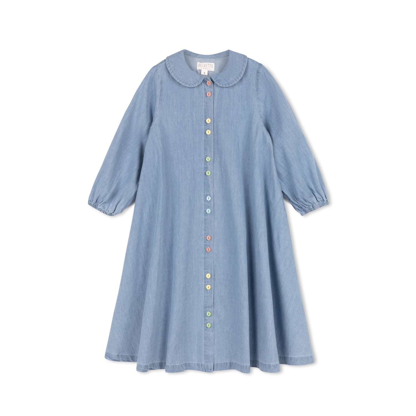 VELVETTE LABEL BLUE DENIM BUTTON DRESS