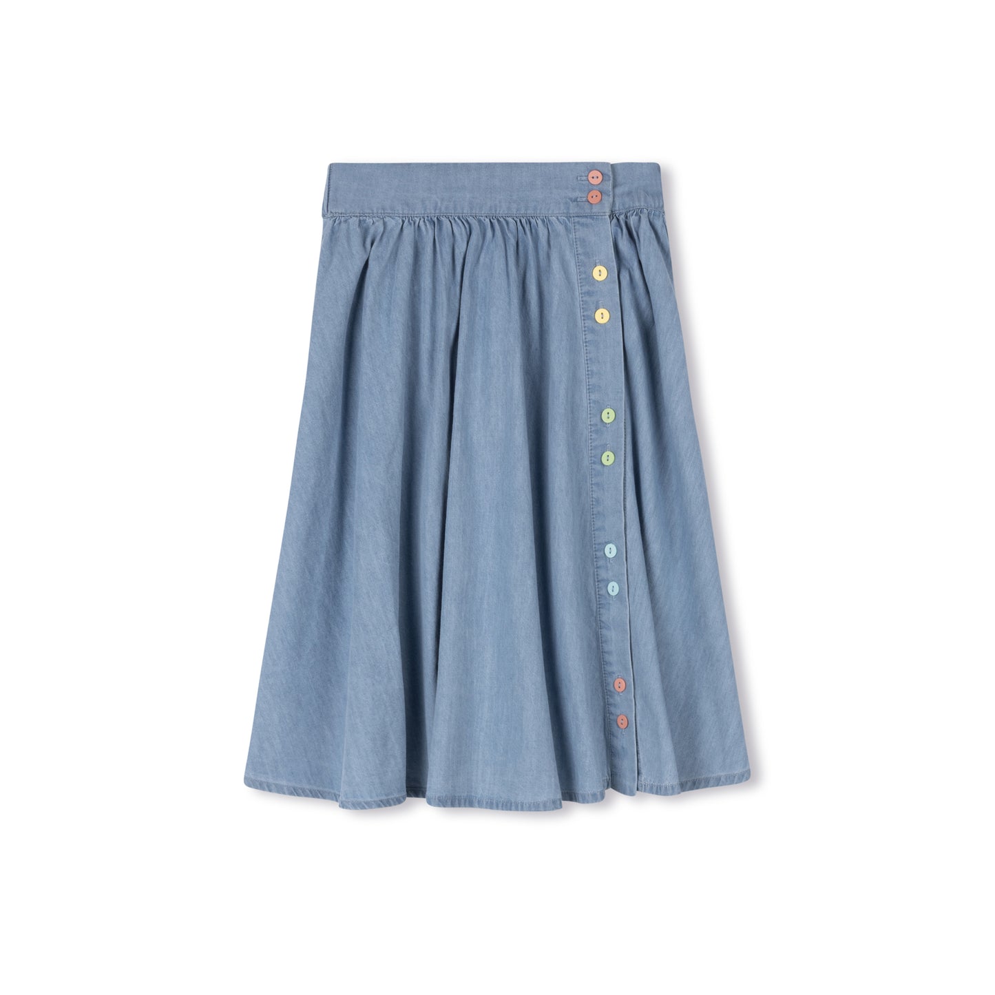 VELVETTE LABEL BLUE DENIM BUTTON SKIRT