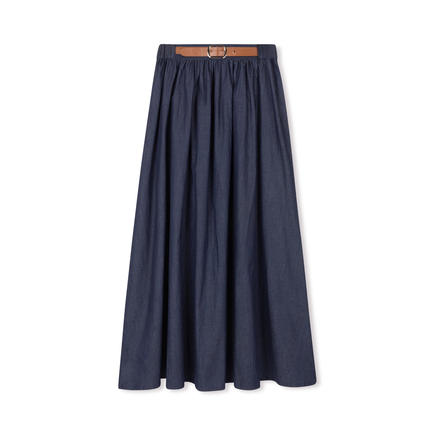 VELVETTE LABEL MID BLUE DENIM BELTED SKIRT