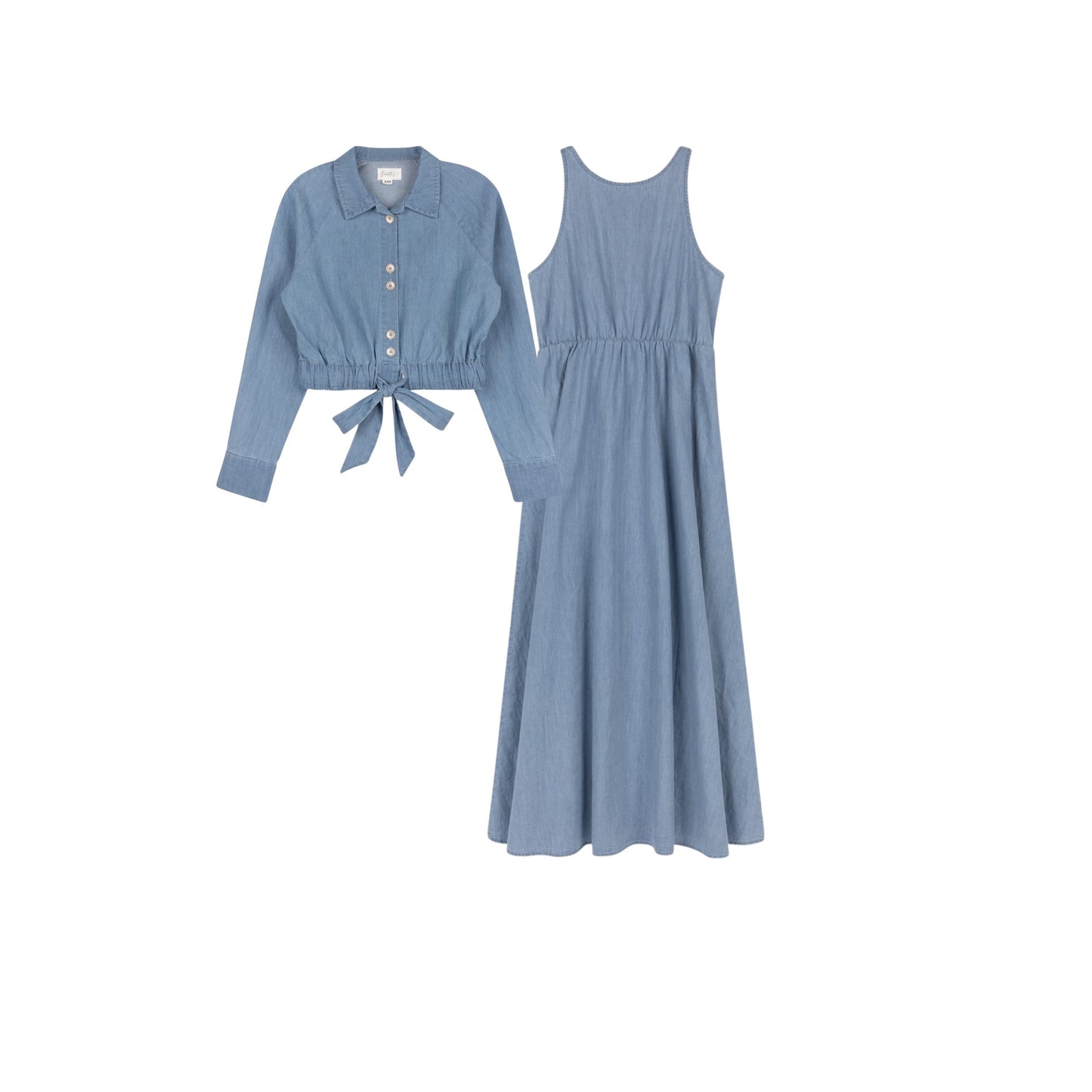 VELVETTE LABEL BLUE DENIM DRESS SET