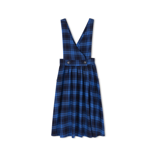 VELVETTE LABEL BLUE PLAID PINAFORE JUMPER
