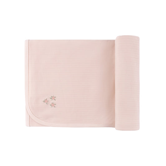 ELY'S & CO. BLUSH WIDE RIB COTTON BLANKET