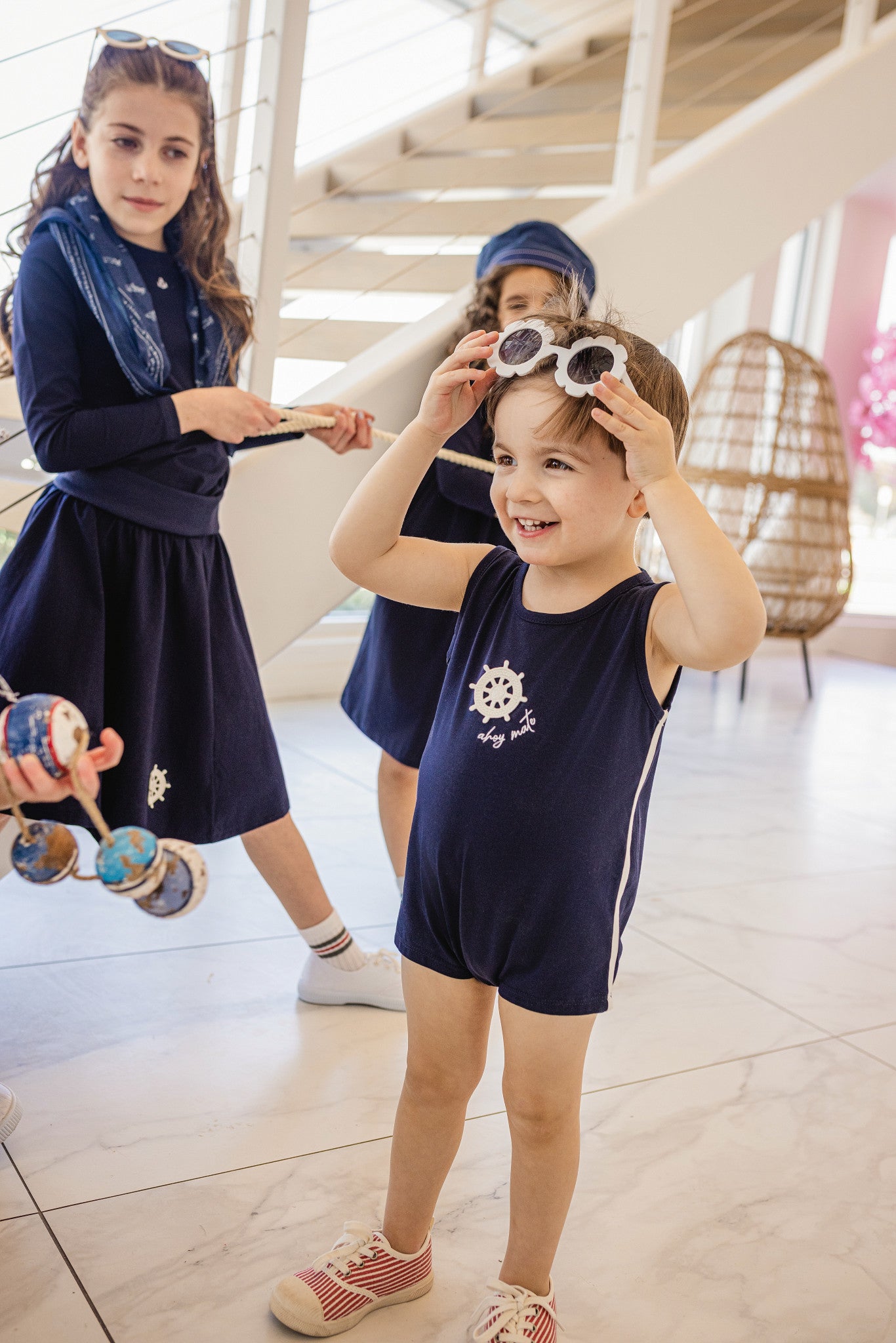 LIMONANA NAVY SAILOR SHORTS SET