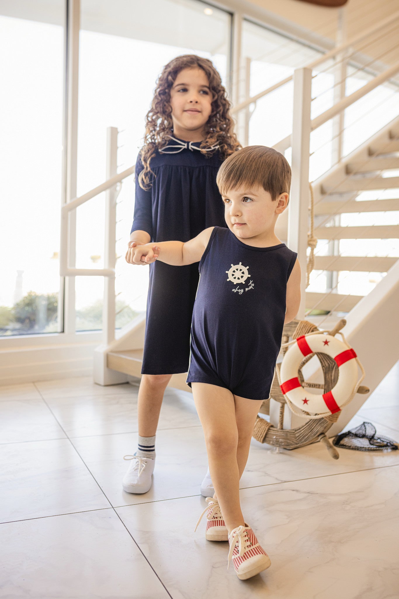 LIMONANA NAVY SAILOR TIE DRESS