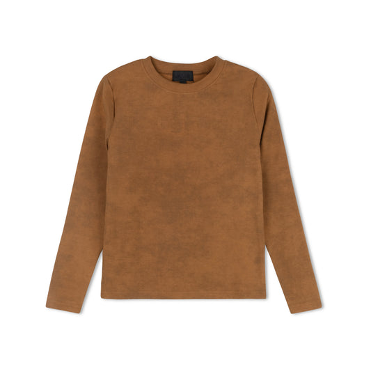 BYKE CAMEL DENIM LOGO T-SHIRT